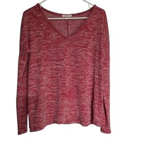 Rag & Bone Space Dye Pullover Sweater Top Lightweight Red Boxy Fit Women’s Sz M